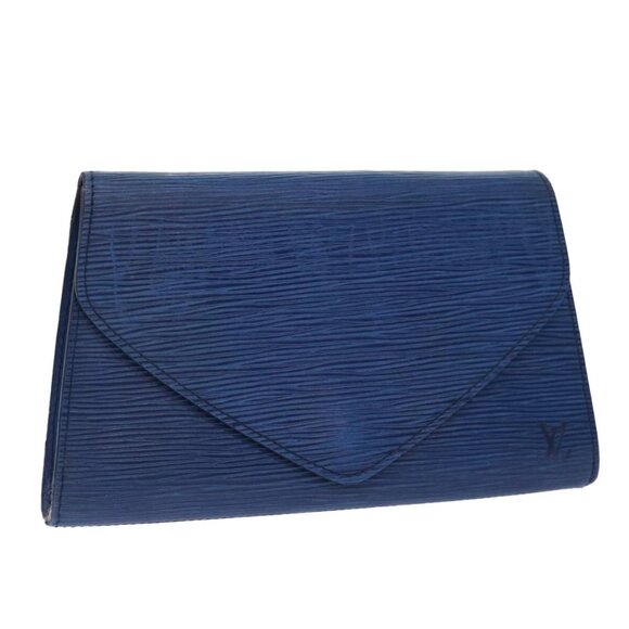 LOUIS VUITTON Epi Art Deco Clutch Bag Blue M52635 LV Auth 90356 - Picture 1 of 16